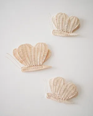 Butterflies Rattan Wall Hanging Set of 3