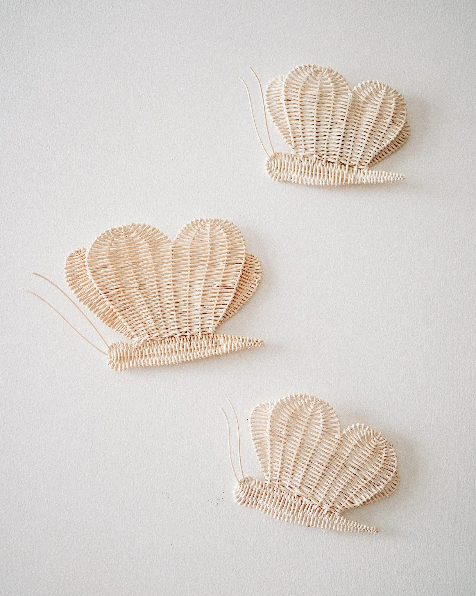 Butterflies Rattan Wall Hanging Set of 3
