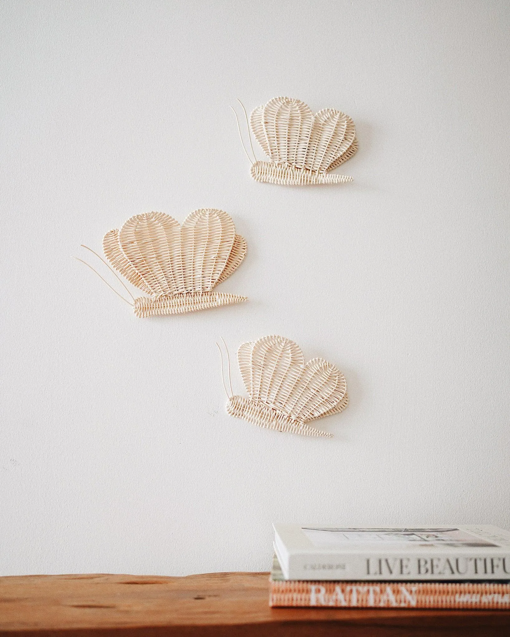 Butterflies Rattan Wall Hanging Set of 3