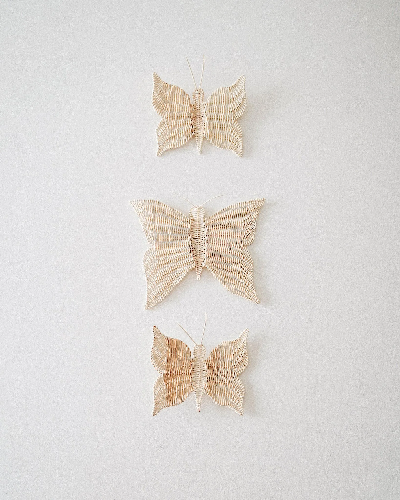 Butterflies Rattan Wall Hanging Set of 3