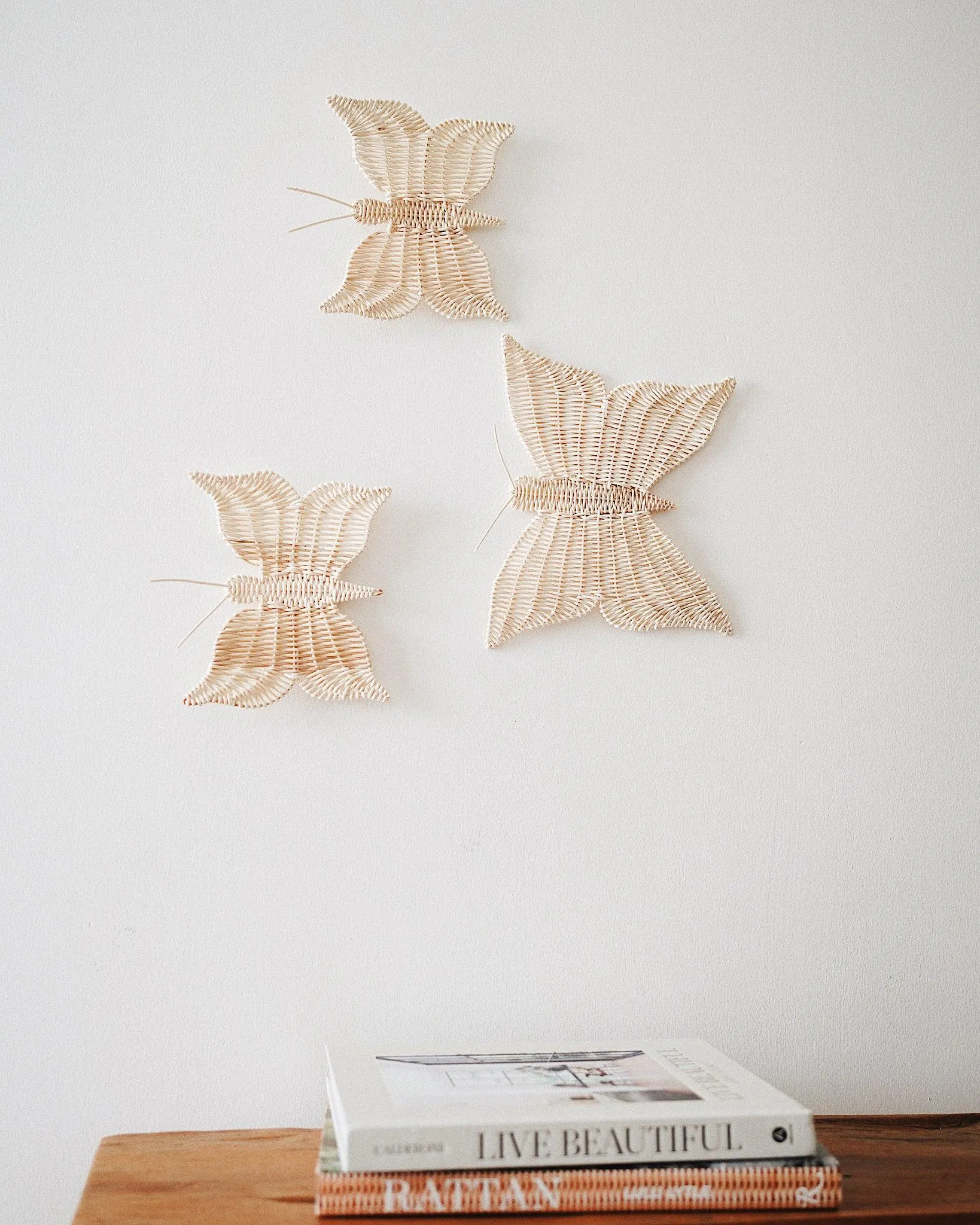 Butterflies Rattan Wall Hanging Set of 3