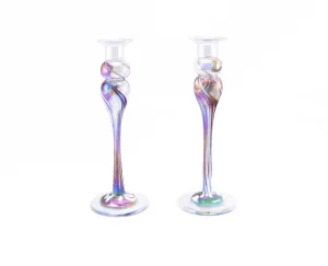 Candle Holder Pair (Mardi Gras Purple)