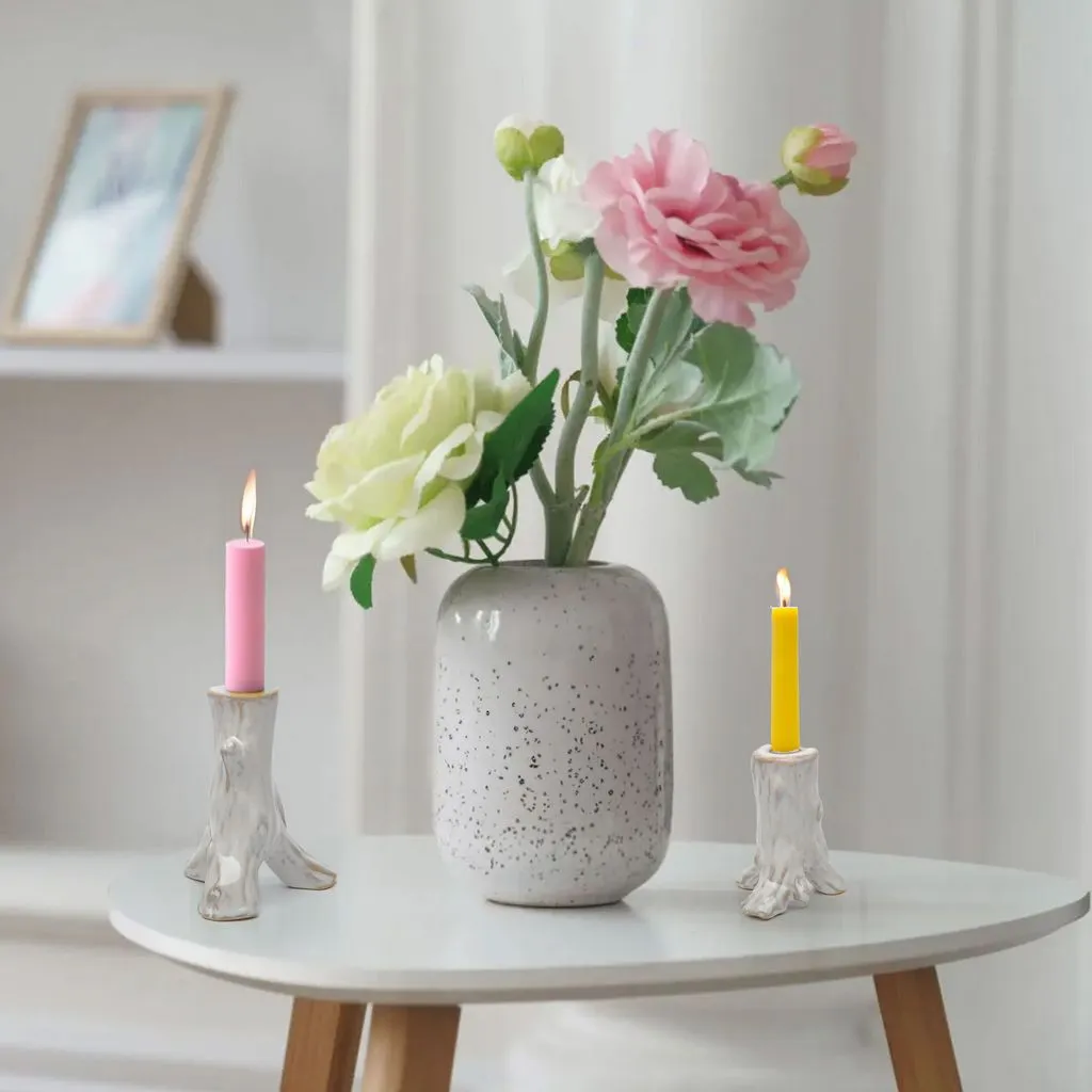 Candlesticks - Set of 2 - Romantic Style - Shabby Chic - Home Decor - Home Accessories - Ceramic