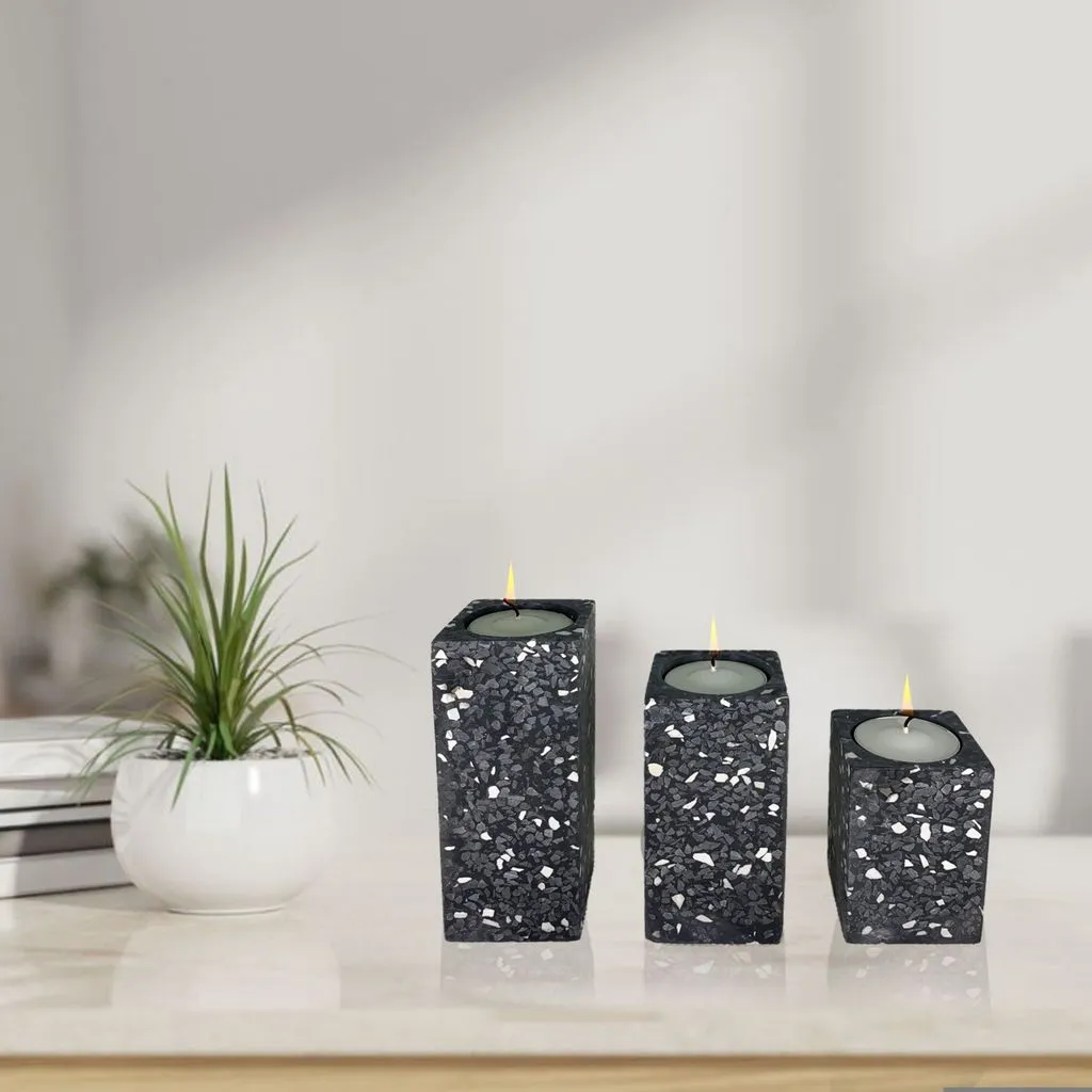Candlesticks - Set of 3 - Home Decor - Home Accessories - Modern Luxury - Chic Home Accent - Cement