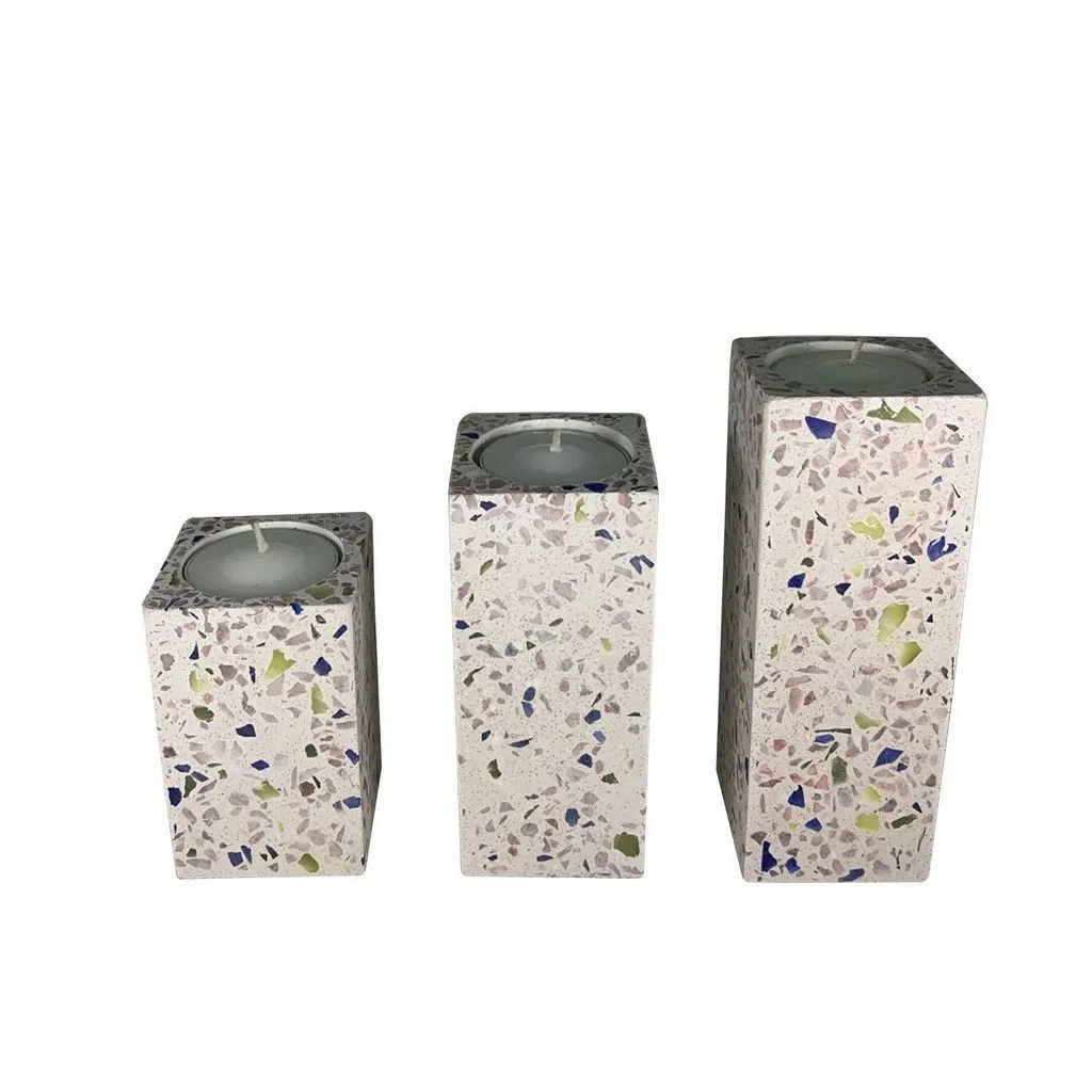 Candlesticks - Set of 3 - Home Decor - Home Accessories - Modern Luxury - Chic Home Accent - Cement