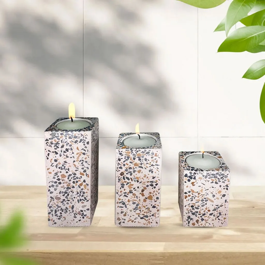 Candlesticks - Set of 3 - Home Decor - Home Accessories - Modern Luxury - Chic Home Accent - Cement