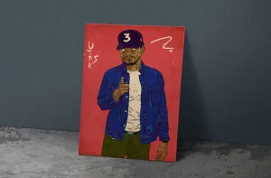 Chance The Rapper Poster, Custom Music Print, Music Poster, Custom Canvas, Home Decor, Wall Hangings, Chance Art