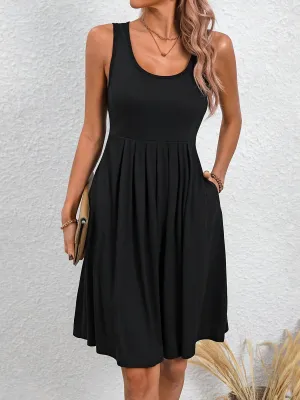 Chic Crew Neck Tank Dress