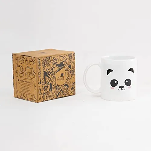 Clay Craft Ceramic Cc Mm1 Swiss Rez4 Microwave Safe Coffee Mug for Gift to Couples Wife Husband Boyfriend Girfriend Brother 300 ml, Cute Panda