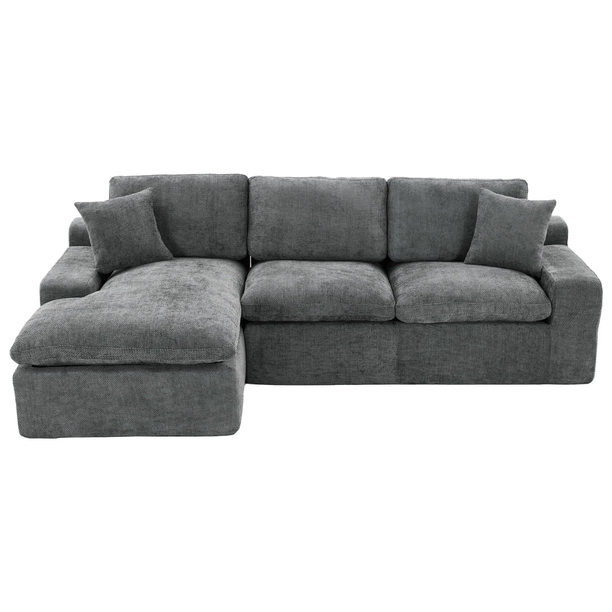 Cloud Sectional Sofa With Double Layer Cushion And Side Pockets, Free-Combined by Couch.com