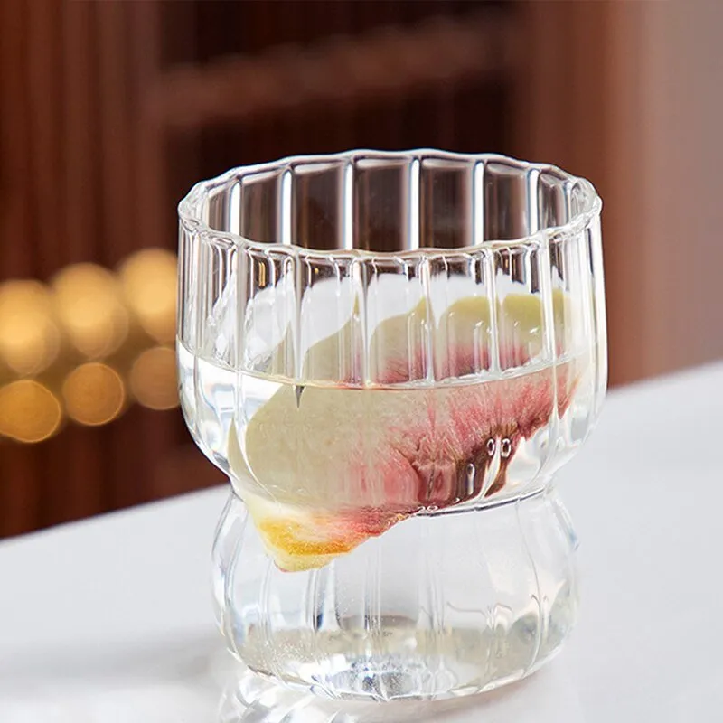 Creative Ribbed Glass Cups