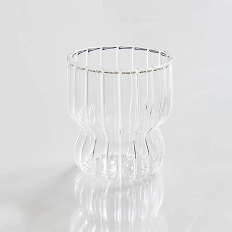 Creative Ribbed Glass Cups
