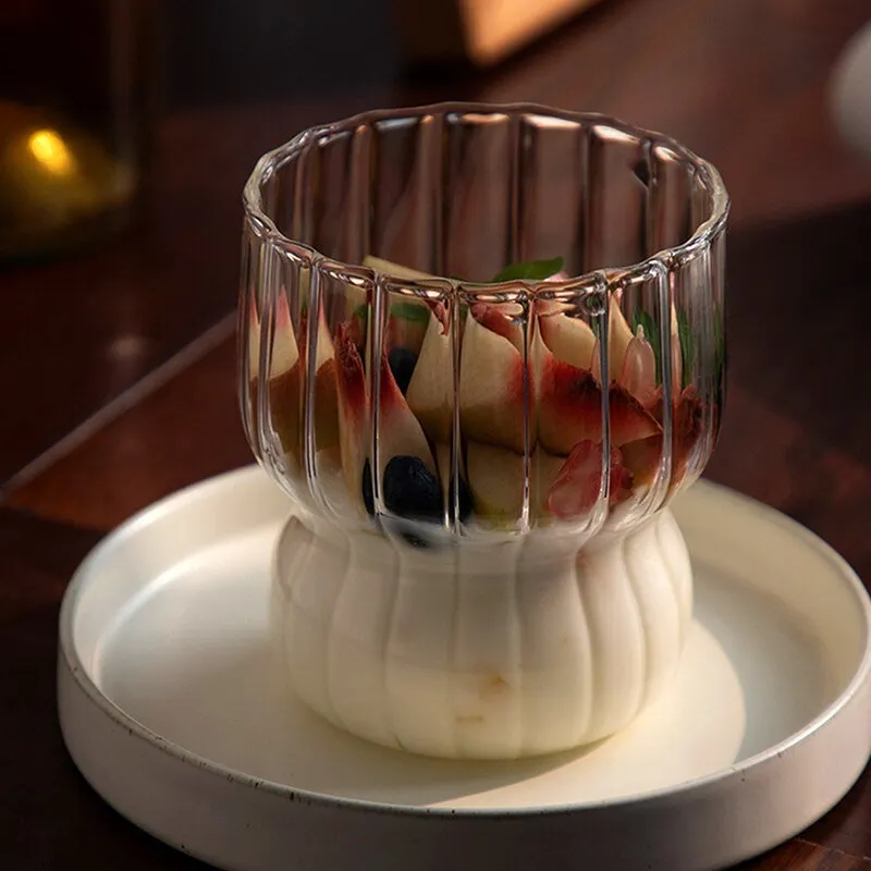 Creative Ribbed Glass Cups