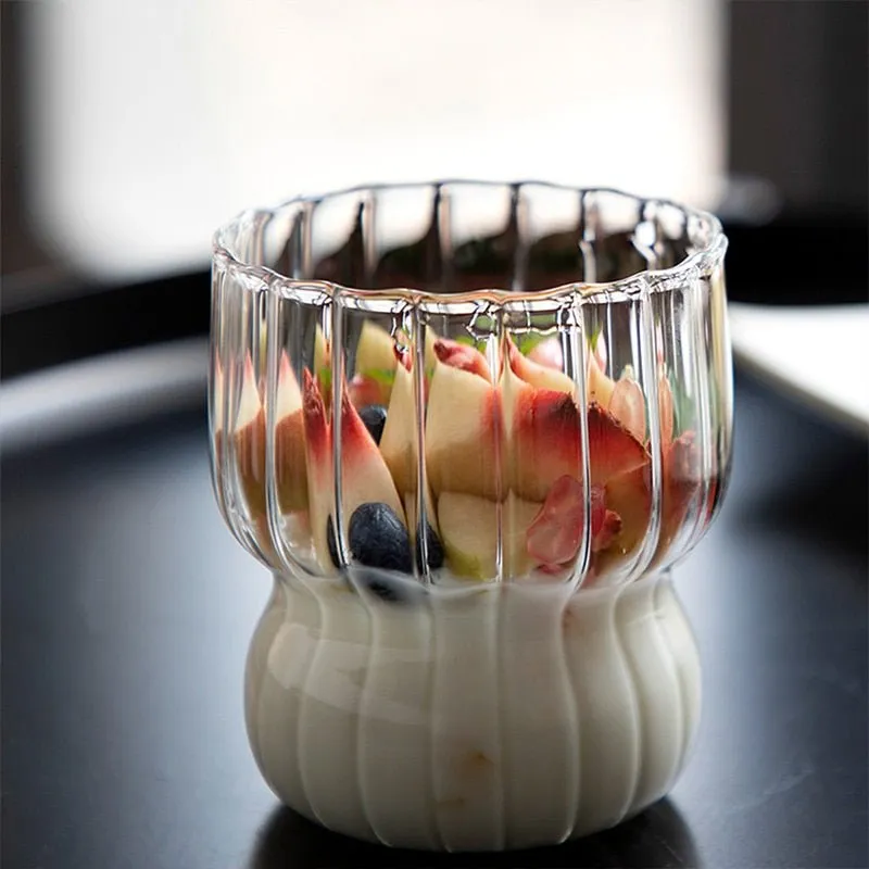 Creative Ribbed Glass Cups