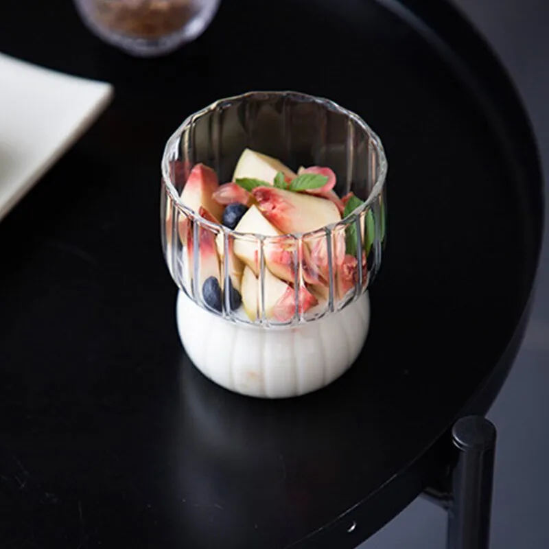 Creative Ribbed Glass Cups
