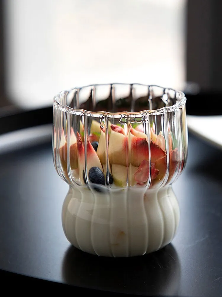 Creative Ribbed Glass Cups
