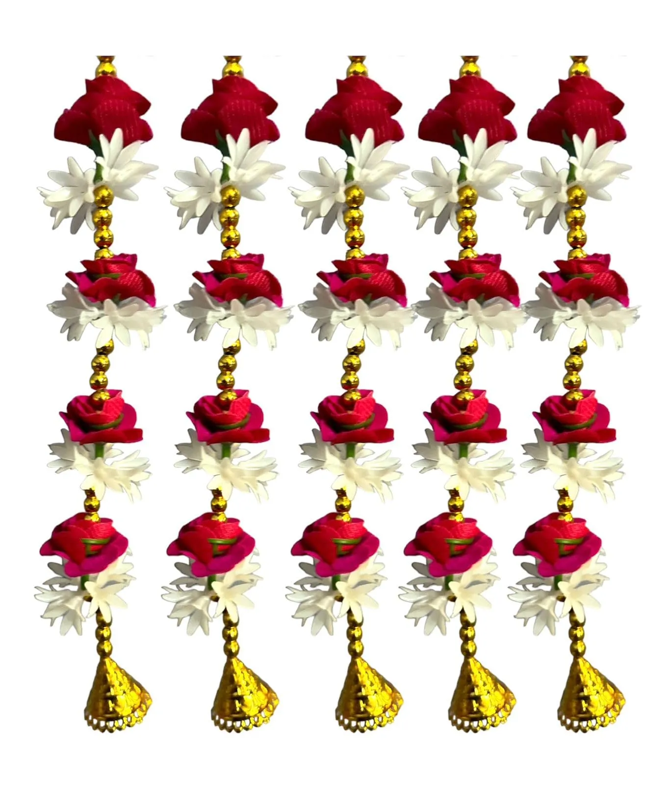 CROWNNIMREET 5 Feet Artificial Foam Flower Toran Long, Garland For Decoration Festival Navratri, Diwali, Marriages, Temple And Home/Office Inauguration (Megenta, Pack Of 5), 10 CM