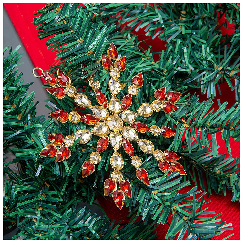 Crystal Hanging - Gold & Red