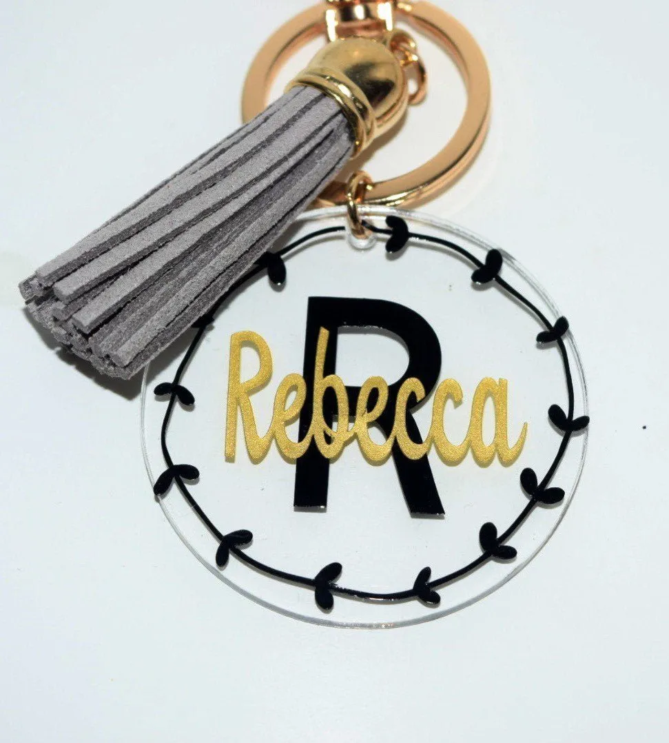 Custom Name Keychain | Mom Keychain | Bride key | monogram Keychains | Monogram Key Chain | Monogram Key Fob | Custom Keychain with Tassel |