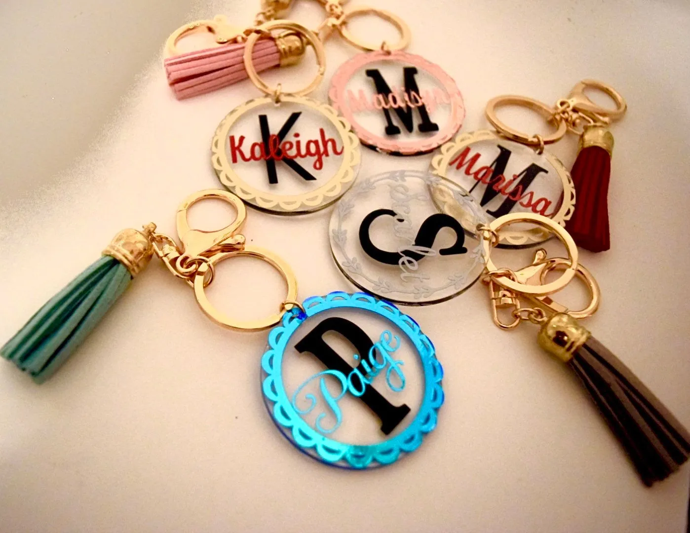 Custom Name Keychain | Mom Keychain | Bride key | monogram Keychains | Monogram Key Chain | Monogram Key Fob | Custom Keychain with Tassel |