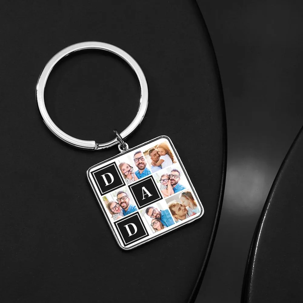 Custom Square Keychain Pass Image Father's Day Gift