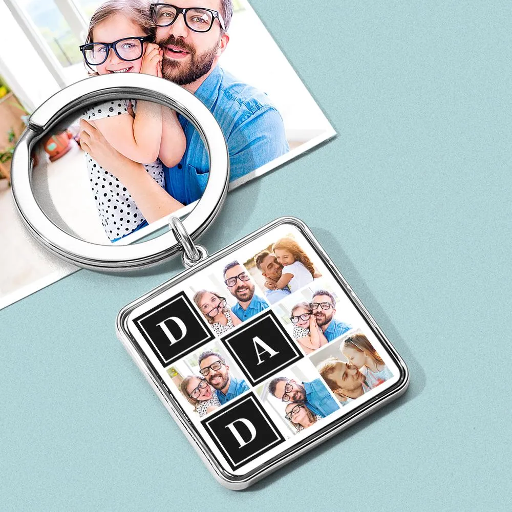 Custom Square Keychain Pass Image Father's Day Gift