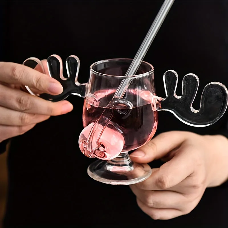 Cute Moose Cocktail Glass Creative 200ml Clear Wine Glass