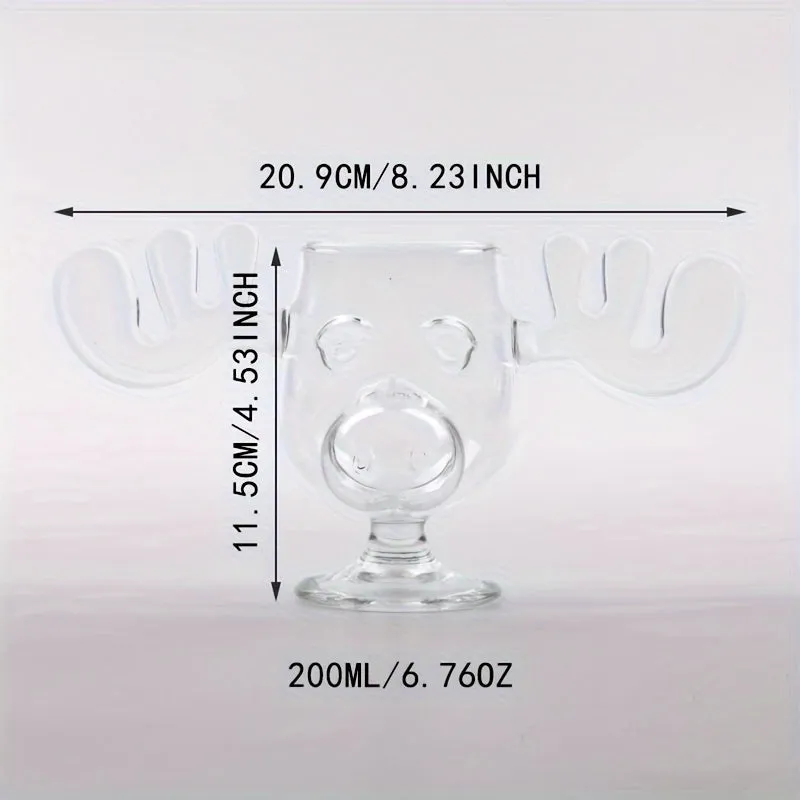 Cute Moose Cocktail Glass Creative 200ml Clear Wine Glass