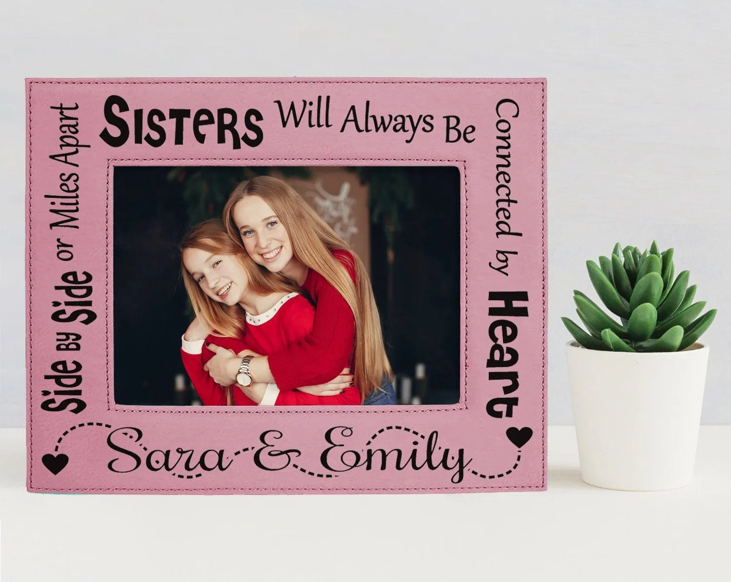 Distance Sister Picture Frame Personalized Best Friends Forever Birthday Present Sibling Gift Idea Best Big Little Sisters Womens Sis Photo