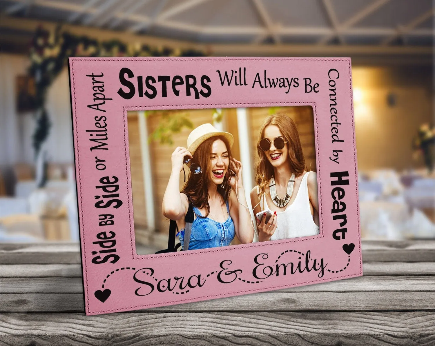 Distance Sister Picture Frame Personalized Best Friends Forever Birthday Present Sibling Gift Idea Best Big Little Sisters Womens Sis Photo
