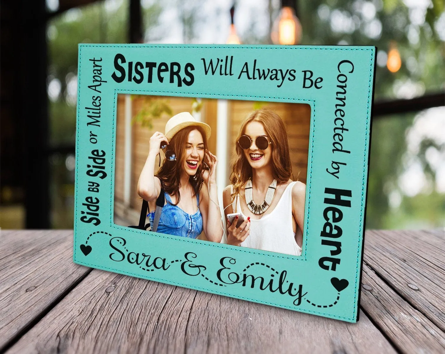 Distance Sister Picture Frame Personalized Best Friends Forever Birthday Present Sibling Gift Idea Best Big Little Sisters Womens Sis Photo