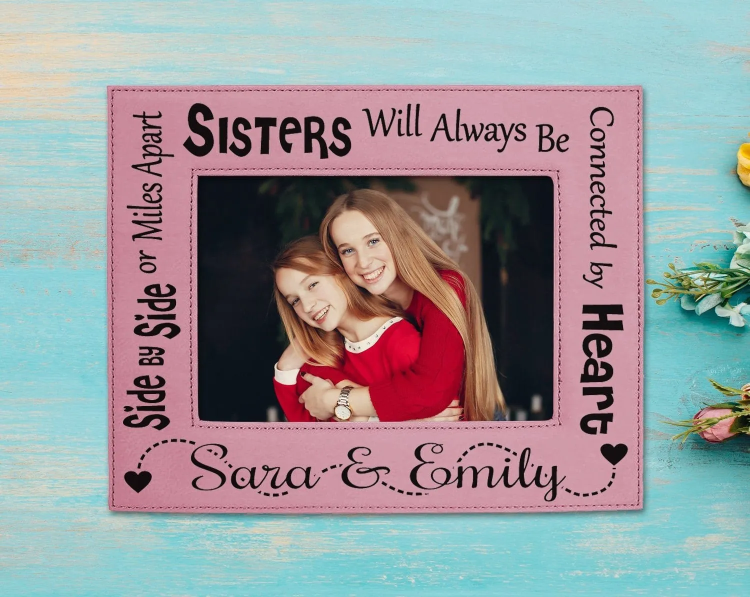Distance Sister Picture Frame Personalized Best Friends Forever Birthday Present Sibling Gift Idea Best Big Little Sisters Womens Sis Photo