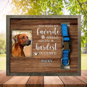Dog Memorial Plaque For Loss Of Rhodesian Ridgeback, Remembrance Frame For Dog