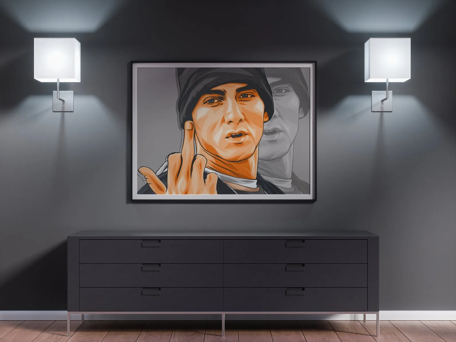Eminem Poster, Custom Music Print, Music Poster, Custom Canvas, Home Decor, Wall Hangings, Rapper Eminem Art, Rap God