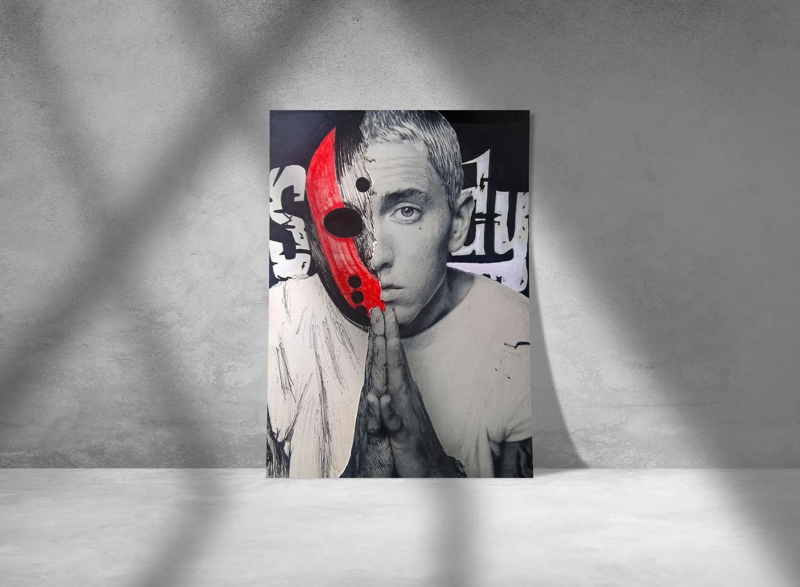 Eminem Poster, Custom Music Print, Music Poster, Custom Canvas, Home Decor, Wall Hangings, Rapper Eminem Art, Rap God