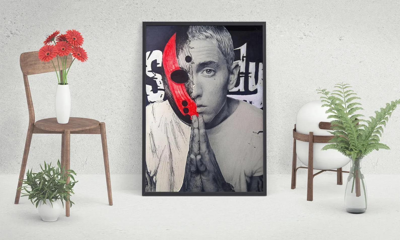 Eminem Poster, Custom Music Print, Music Poster, Custom Canvas, Home Decor, Wall Hangings, Rapper Eminem Art, Rap God