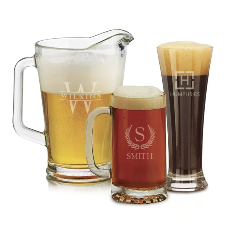 Engraved Glass Beer Mug