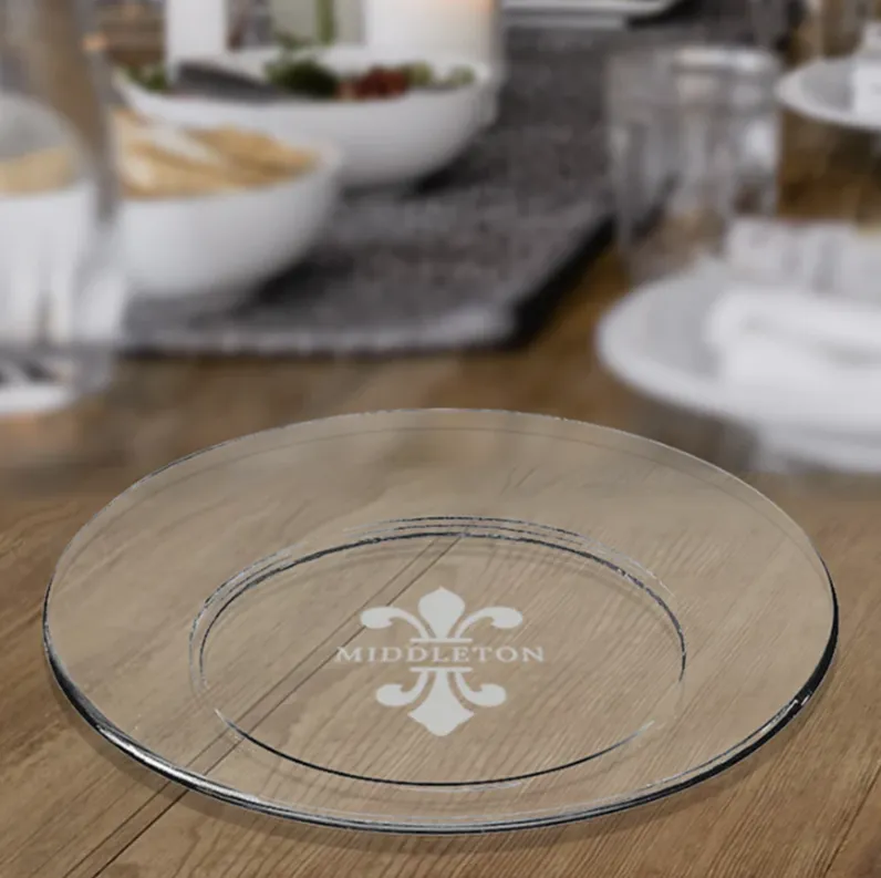Engraved Glass Round 8" Plate