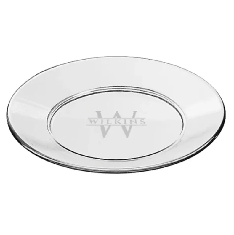 Engraved Glass Round 8" Plate
