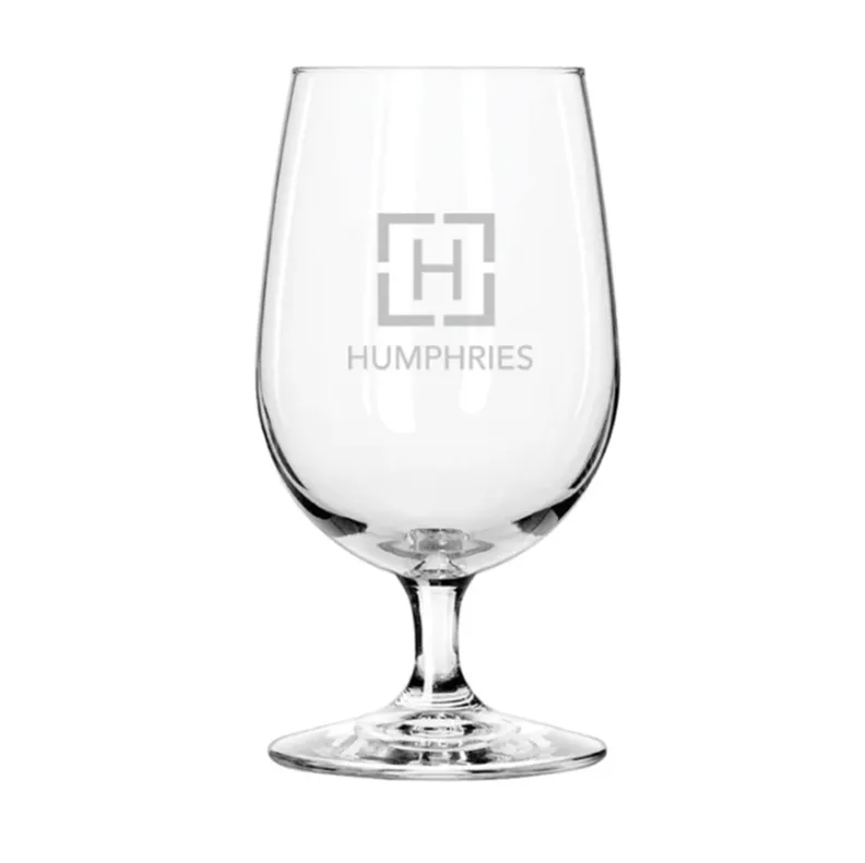 Engraved Glass Water Goblet