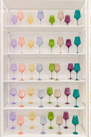 Estelle Colored Glass Stemware Set/2