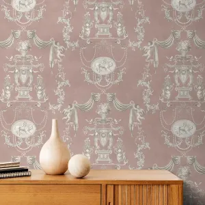 European Tapestry Beautiful Repeat Pattern Made for Walls Pink