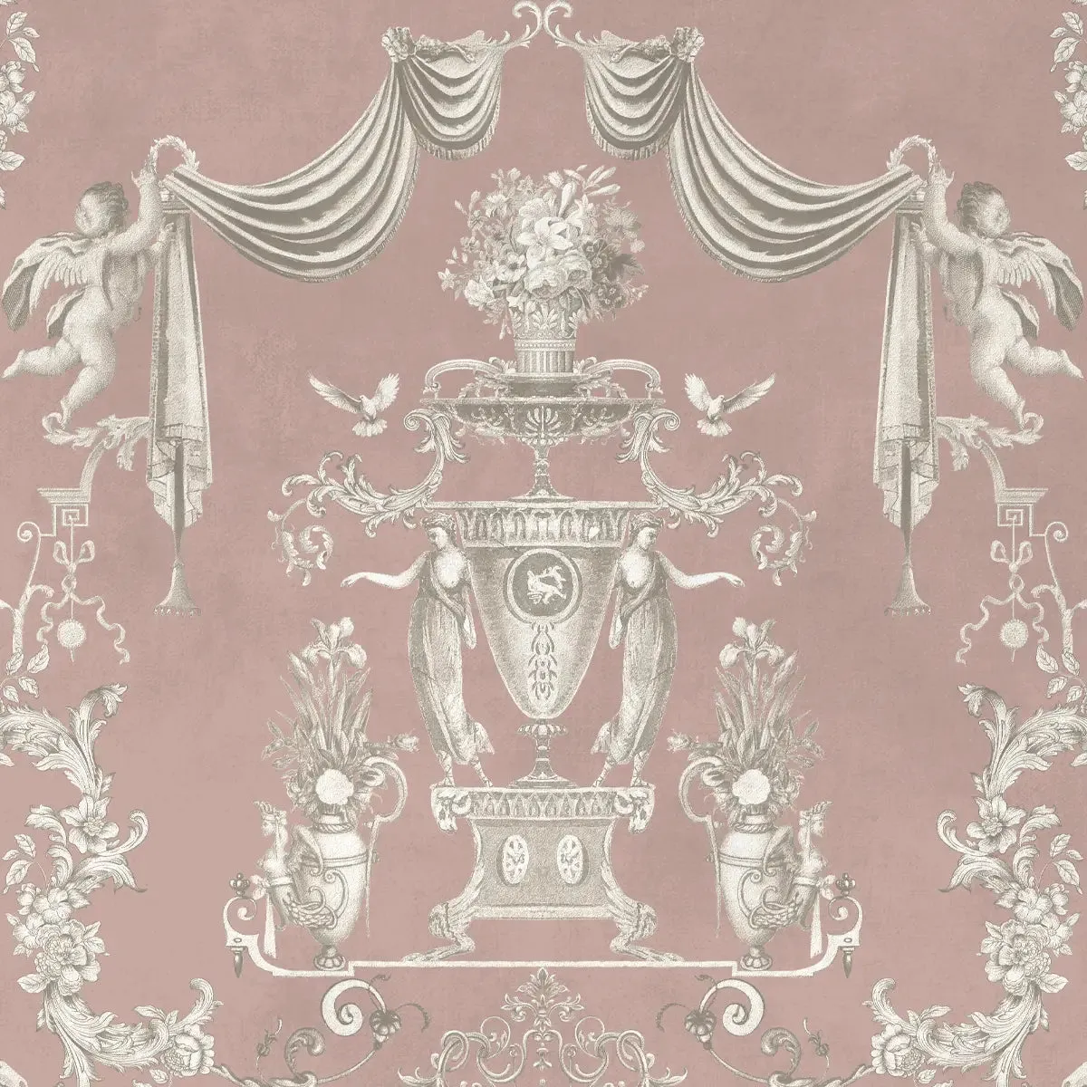 European Tapestry Beautiful Repeat Pattern Made for Walls Pink