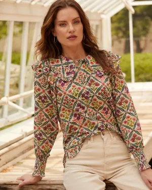 Falling for Flowers - Beautiful Views Blouse - Tulip White
