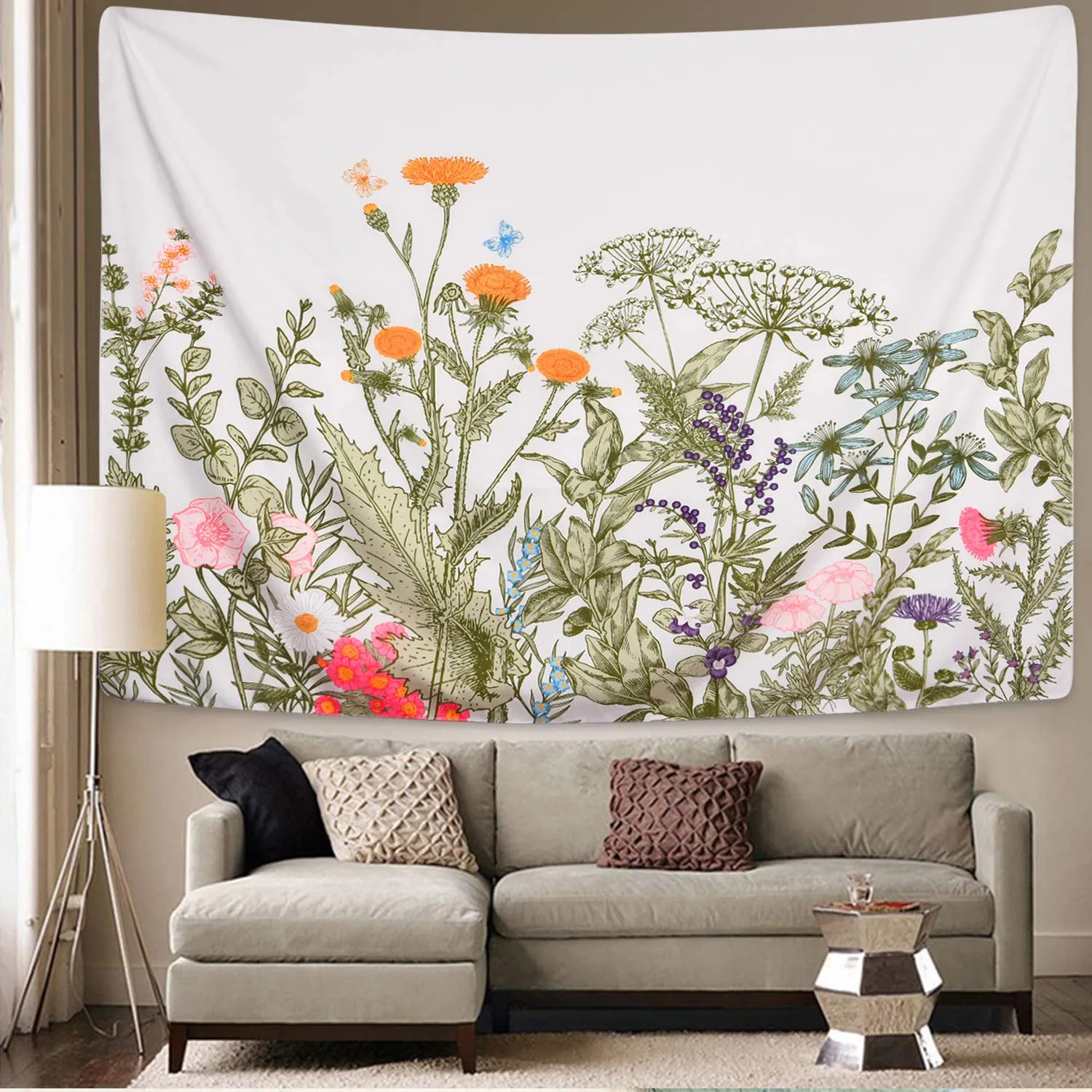 Floral Plants Tapestry