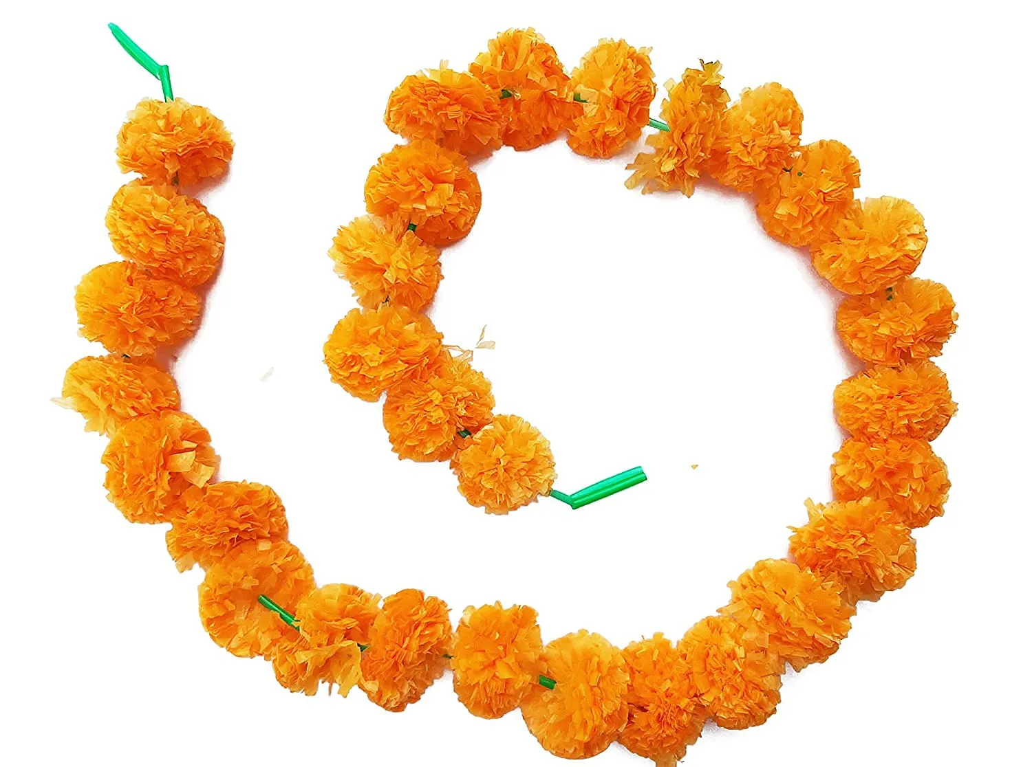 Forty Wings 10 Mango Yellow Artificial Marigold Flower/Genda Phool Garlands String Door Torang for Diwali Wedding,Navratri,Durga Pooja Ganpati Pooja Mehandi Party Festival Home Decoration