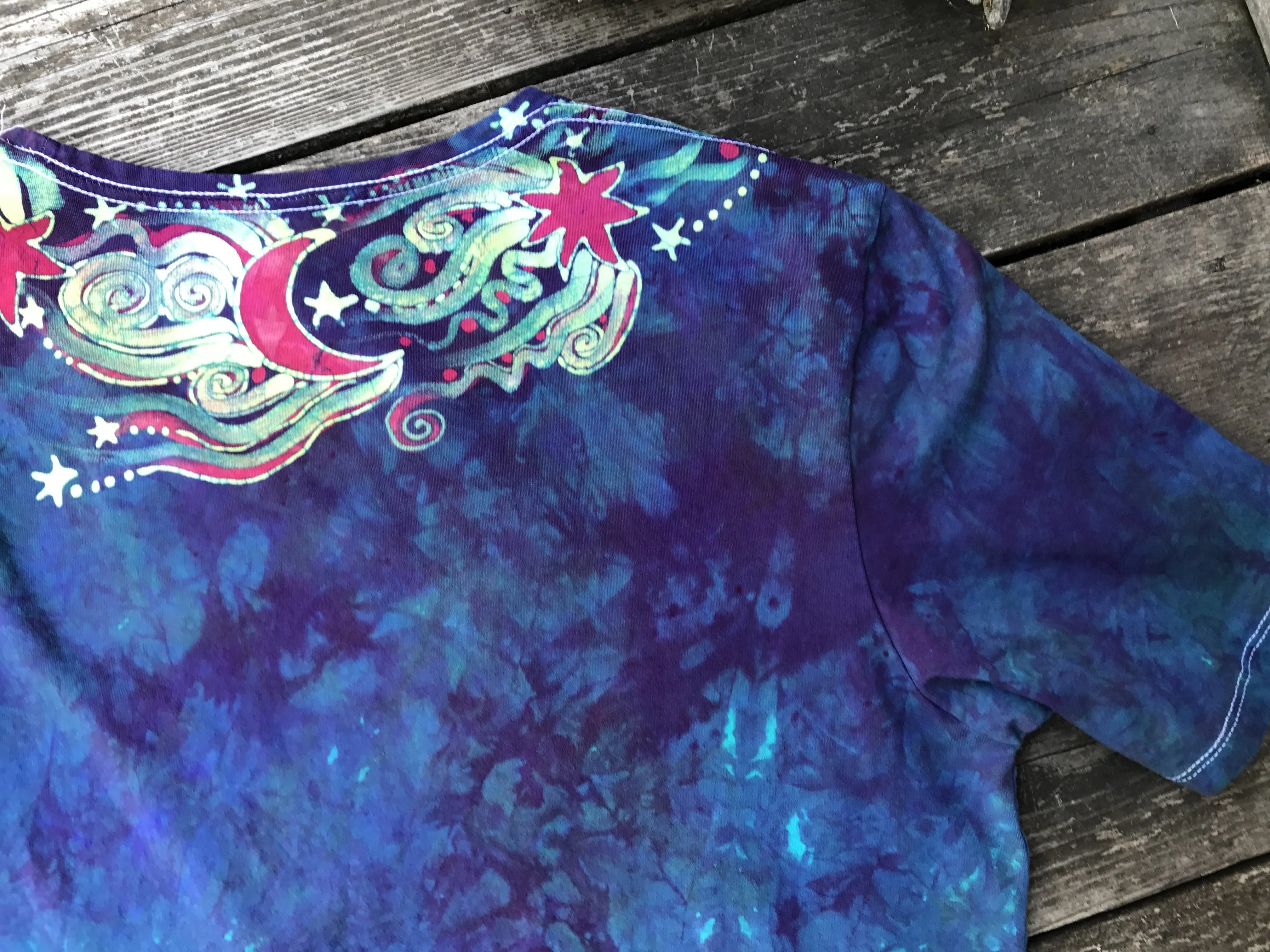 Galaxy Necklace of Moonbeams Hand Painted Tee