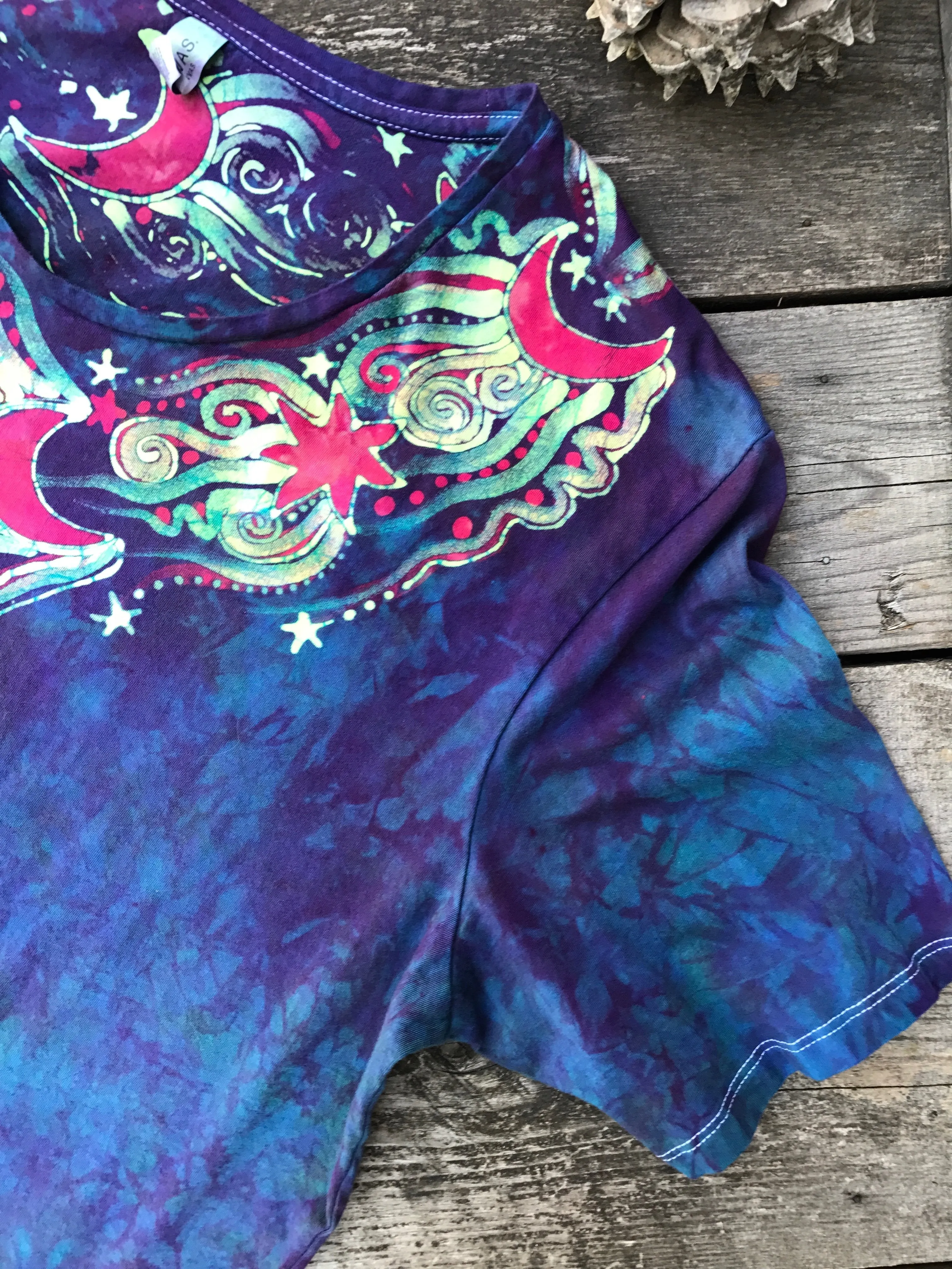 Galaxy Necklace of Moonbeams Hand Painted Tee