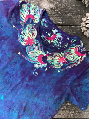 Galaxy Necklace of Moonbeams Hand Painted Tee