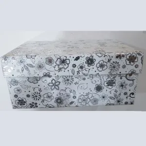 Gift Boxes - Silver Flowers